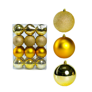 FZ-1018 Lot de 24 boules décoratives en plastique de haute qualité de 10 cm avec 3 motifs uniques - Product Image 5