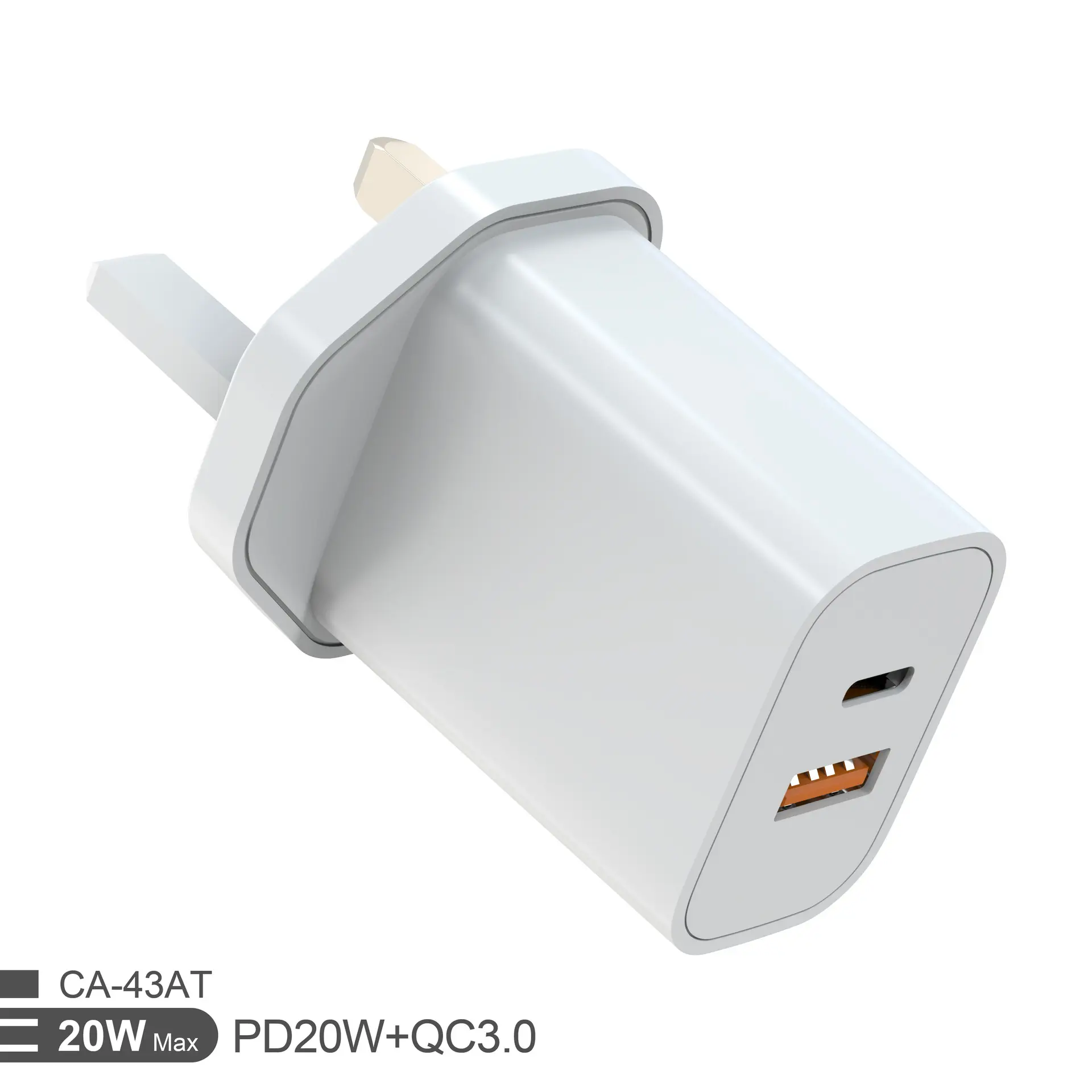 Multi port usb a + usb c 20w charger uk us eu for samsung charger with cable for iphone type c charger