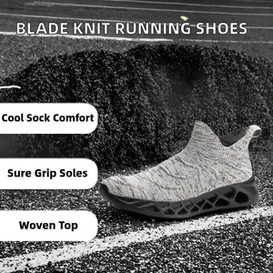 Zapatillas deportivas de running con tejido de punto y suela de cuchilla, transpirables, para hombre, tallas 40-47, con aumento de altura, a la moda, suaves - Product Image 4