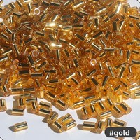 500g / Sac Perles cylindriques en verre électroplaqué argenté de 3,8 mm pour machine à broder et bijoux