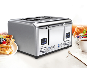 Household Stainless Steel Electric Heat-proof Crumb Tray 4 Slice Bread <strong>Smart</strong> <strong>Toaster</strong> With Led Display - Product Image 3