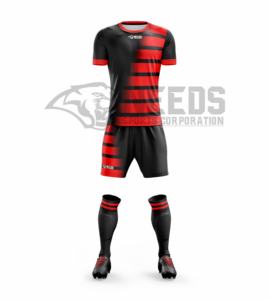 El conjunto de uniforme de fútbol transpirable de poliéster 100% sublimado Personalizado incluye camiseta y pantalones cortos-Servicio de suministro OEM para adultos unisex - Product Image 3