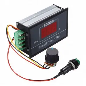 VDC 6-60v 30A Kecepatan PWM Controller Motor Disesuaikan Digital LED Display Adjustable VDC 6V 12V 24V 48V dengan Start Stop Switch