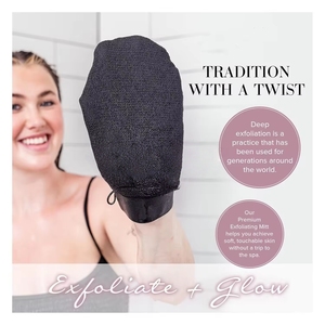 <span class=keywords><strong>Gant</strong></span> exfoliant premium personnalisé avec logo pour gommage corporel, gants de bain, exfoliant corporel pour l'élimination du bronzage artificiel et la kératose pilaire - Product Image 4