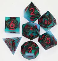 Ensemble de dés en résine à pointe en forme de tentacule d'octopus intégré, 1 pièce, écologique et durable. DND (Dragon Dungeons) Dungeons & Dragons COC