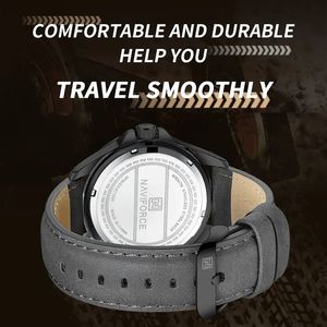 Jam Tangan Pria NAVIFORCE 8023 Fashion Sport Quartz <span class=keywords><strong>Analog</strong></span> Tanggal Jam Tangan Pria Relogio Masculino Kulit Tahan Air 3ATM - Product Image 5