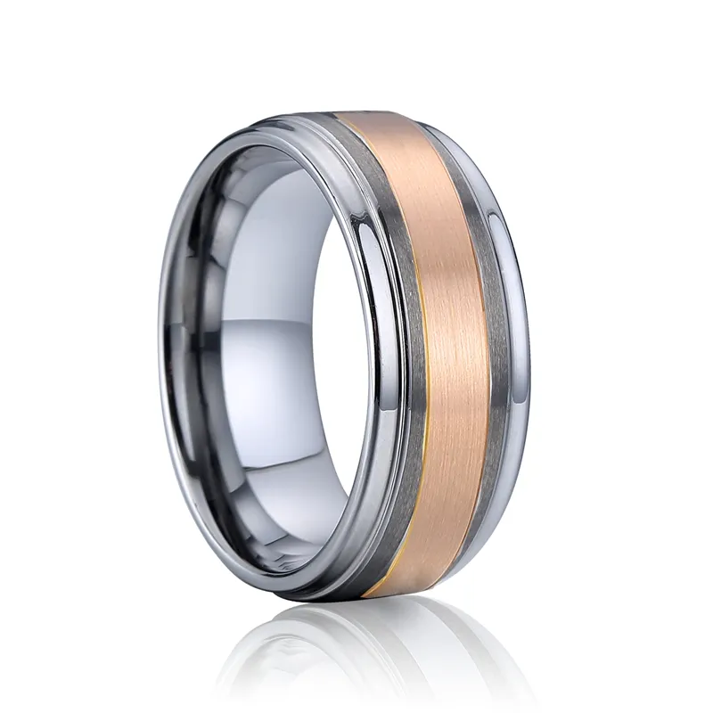 แหวนแต่งงานขนาดใหญ่8มม.,แหวนทังสเตนคาร์ไบด์สำหรับผู้ชายและผู้หญิง