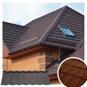 Fadeless 0.5mm Tudor tipi alüminyum çatı kaplama levhası taş kaplı çelik çatı