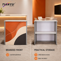 TIANYU Comptoir de réception pliable en aluminium durable, stand d'exposition portable avec étagère interne, montage facile, podium pour salon professionnel
