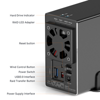 RAID HDD Enclosure 2Bay 3.5inch HDD Case USB3.0 5Gbps Dengan Hardware RAID 0/1/Large/JBOD Aluminium Mendukung SATA HDD hingga 20TB