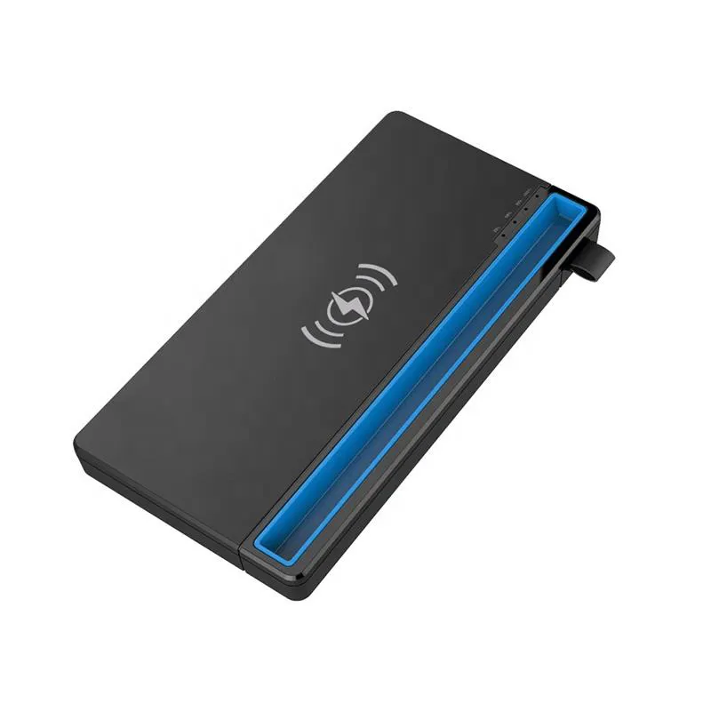 Slim Powerbank 10000mAh Waterproof Large Capacity Portable Wireless Power Bank with LED Lights External Cell Phone Holder