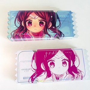 Venta caliente Impresión de doble cara holográfica Impreso Forma de boleto Tarjetas <span class=keywords><strong>Anime</strong></span> Dibujos animados Tarjetas de agradecimiento Logotipo personalizado Postales - Product Image 5