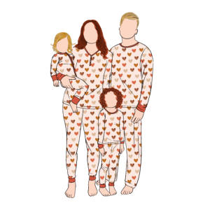 Qingli DM Custom Factory Valentinstag Custom ized Design Frühling Mehrfarbige Long Top Pants Family Pyjamas Matching Sets - Product Image 3