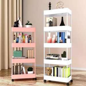 Thu hẹp nhỏ khoảng cách lưu trữ giá di chuyển di chuyển bánh xe đơn giản kệ sách sàn đứng cho phòng ngủ phòng khách cạnh giường sử dụng bàn - Product Image 5