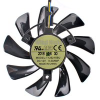 Ventilateur de refroidissement de carte graphique T129215BU DC12V 0.50A 4 broches 70x70x15mm 4000RPM pour RX570 590 RED DRAGON