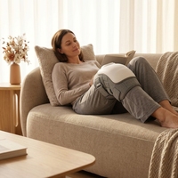 Masseur de genou sans fil avec compresse chaude, soulagement de la douleur, soutien par compression d'air, vibration, contrôle du temps et isolation