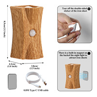 Applique murale rechargeable USB avec détecteur de mouvement PIR, 2 modes de contrôle par bouton, luminaire décoratif pour maison et hôtel