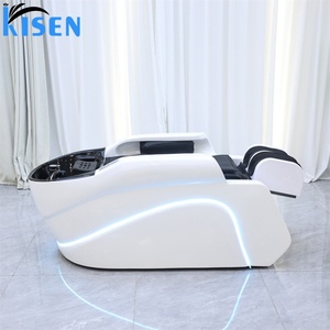 Équipement de salon de coiffure KISEN, lit de massage à circulation d'eau pour le corps entier, chaise de lavage des cheveux électrique avec éclairage LED - Product Image 2