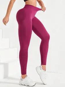 Schlussverkauf hohe Taille Yoga-Leggings für Damen Bauchtraining Fitness Übung Hüfte Fitnessstudio Neigung Hosen