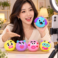 Jouet Squishy Drôle en Forme de Bouche de Chien avec une Expression Amusante, de Grandes Yeux et un Pressage Sensoriel Satisfaisant