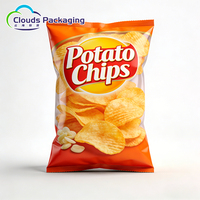 Sacs d'emballage scellés personnalisés OEM imprimés, sacs en film métallisé à scellage arrière pour snacks, aliments et chips