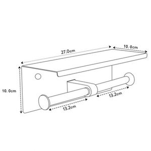 Support double pour rouleaux de papier toilette Wekis en acier inoxydable doré moderne avec couvercle et étagère de rangement, distributeur pour cuisine et salle de sport - Product Image 5