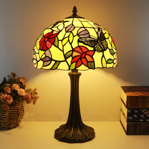 Tiffany Style <strong>Glass</strong> <strong>Lamp</strong> <strong>Shade</strong> Industrial Design LED Table <strong>Lamp</strong> 30x48cm Warm White AC Power Home Decorative Bedroom Living Room - Product Image 6