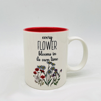 Promotion 11 oz couleur boîte glaçure blanc céramique lait tasse printemps fleur fête cadeau tasse décalcomanie impression ensemble céramique Logo personnalisé