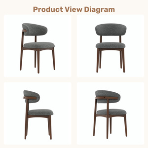 Silla de Comedor Extensible y Portátil con Estructura de Madera, Tapizada, Moderna, con Respaldo Curvo Ergonómico y Tela Transpirable para Hogar y Oficina - Product Image 5