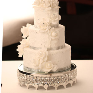 LK20191008-3 luckygoods trang trí rõ ràng Glass Top Vòng Kim Loại bánh đứng bánh cưới hiển thị đứng - Product Image 4