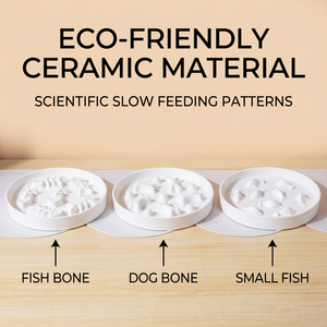 Tazón de Cerámica para Gatos de Alimentación Lenta, Plato Antiasfixia para Mascotas con Diseño de Espina de Pescado, Tazón de Cerámica para Perros de Alimentación Lenta, Plato para Comer Saludablemente - Product Image 5