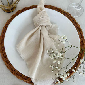 Serviettes <span class=keywords><strong>de</strong></span> table carrées en <span class=keywords><strong>coton</strong></span> et lin <span class=keywords><strong>de</strong></span> 42x42 cm, style rétro, en <span class=keywords><strong>gaze</strong></span>, pour <span class=keywords><strong>mariage</strong></span>, décoration <span class=keywords><strong>de</strong></span> table, torchons en mousseline, décoration <span class=keywords><strong>de</strong></span> table rustique - Product Image 4