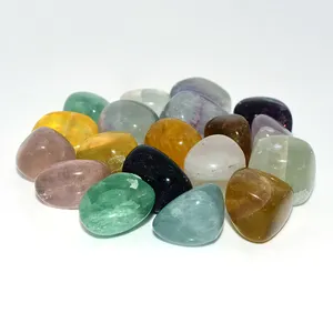 Оптовая продажа, драгоценный камень 20-30 мм, разноцветный флюорит, гравированный камень для украшения