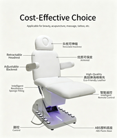 Fauteuil d'examen médical moderne en métal, réglable en hauteur électriquement, en cuir PU, pliable, avec éponge haute densité, pour clinique et salon de beauté