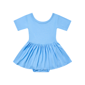 Vestido de Bambú Orgánico para Bebé a <span class=keywords><strong>Precio</strong></span> de Fábrica, Vestido de Bambú Liso con Botones a Presión para Bebés Recién Nacidos, Vestidos Personalizados con Estampado para Niñas - Product Image 1