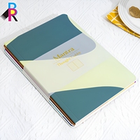 Carnet à couverture souple personnalisé haut de gamme pour réunions d'affaires, reliure à feuilles pliées, bande élastique, écologique, faible MOQ