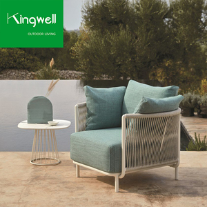 Divano <span class=keywords><strong>da</strong></span> Giardino in Alluminio Moderno di Lusso per Hotel, Resistente Intreccio in Corda, Arredamento <span class=keywords><strong>da</strong></span> <span class=keywords><strong>Esterno</strong></span> per Patio e Soggiorno, Direttamente dalla Fabbrica - Product Image 5