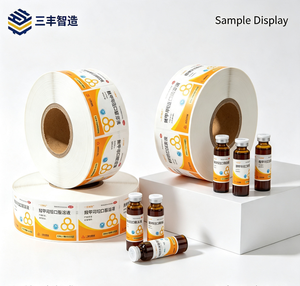 Étiquettes en papier autocollantes imprimées sur mesure Sanfeng Intelligent Manufacturing, résistantes à l'eau, en rouleau de papier couché, noyau de 50 mm - Product Image 1