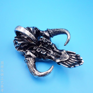 Colgantes Temáticos de Esqueleto, Colgante de Plata Antigua con Signo del Zodíaco Animal para Uso Diario y Decoración del Hogar - Product Image 3