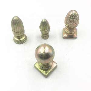 Dekorative Stücke aus poliertem Messing guss OEM Factory Custom Forged Steel Zaun pfosten kappen - Product Image 5