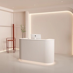 2025 New Best Selling Custom Reception <strong>Desk</strong> Beauty Salon Counter <strong>Small</strong> Reception Table Nail Salon Circular Reception <strong>Desk</strong> - Product Image 2