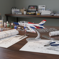 Modelo de Avión Hongdu JL-8 K-8 (Karakorum-8) 1:48 24cm con Soporte de Plástico