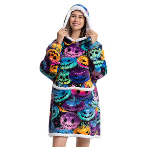 Spessa caldo inverno con cappuccio pigiama indossabile coperta per la sala da pranzo al coperto e all'aperto soggiorno camicia da notte per le <span class=keywords><strong>donne</strong></span> - Product Image 2