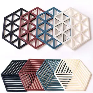 Nordic Style Silicone Hexagon Coasters Heat Resistant Cup Mat Plate Non Slip Placemat Home Kitchen Silicone Mat