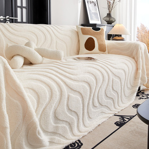 Plush <b>Sofa</b> <b>Cover</b> Bella-Milk 145-185CM Full Coverage Non-Slip <b>Sofa</b> Blanket <b>For</b> Autumn Winter - Product Image 1