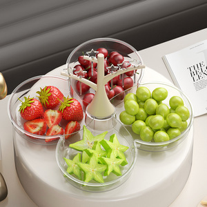 Round Glass Fruit Platter With <b>Star</b> <b>Tree</b> Stand <b>For</b> Party Snacks And Desserts Display - Product Image 3