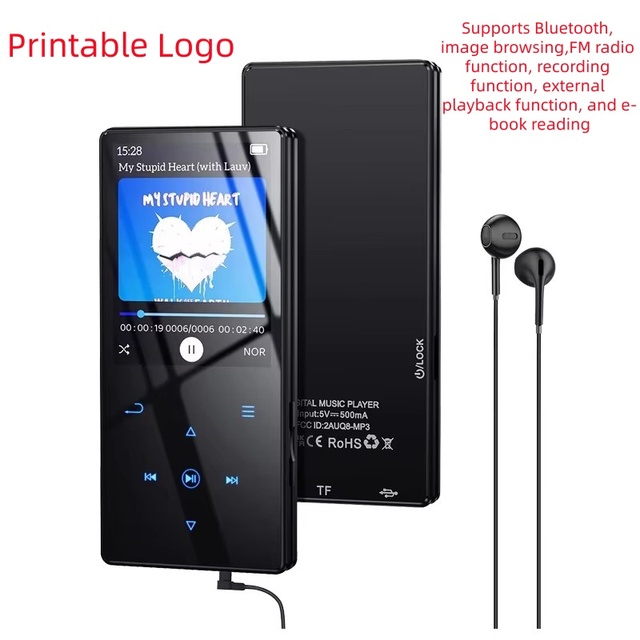 Factory Direct 1.8 Inch MP3 Player BT 5.0 FM Radio E-book Video Recorder Support 64GB TF Card Portable Music Player