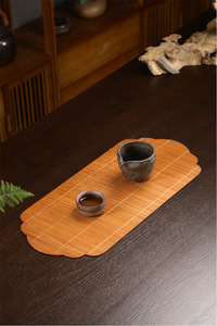 Tappetino da Tè Portatile Vintage <span class=keywords><strong>in</strong></span> Bambù e Seta, Artigianato <span class=keywords><strong>in</strong></span> Lacca, Tessuto a Mano, Accessorio per Sala Incenso di Alta Qualità - Product Image 4