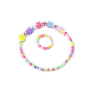 Childrens Necklace And <b>Bracelet</b> <b>Set</b> Colorful Acrylic Flower Jewelry For Girls Gift - Product Image 5
