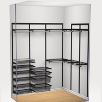 Système de rangement autoportant moderne en acier avec portes en MDF, montage facile, pour salon et dressing